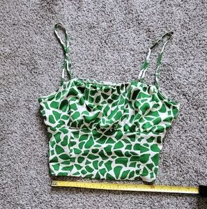 Green Patterned Women's Top